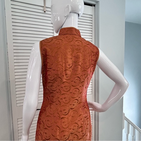 Gold Rust Brocade Qipao (Cheongsam) - Picture 7 of 15